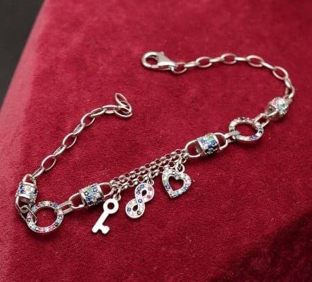 BRATARA DIN ARGINT 925  CU CHARM RODIATA 