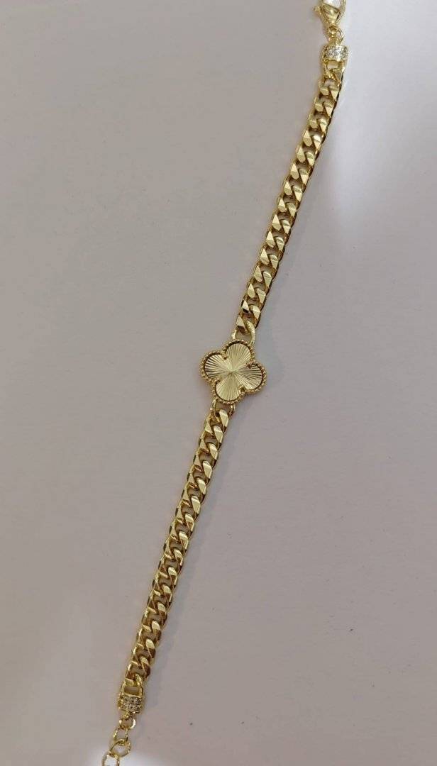 Bratara trifoi placata cu aur 14 k 