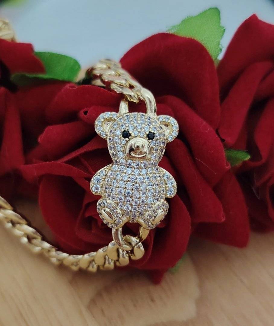 Bratara ursulet placata cu aur 14 k