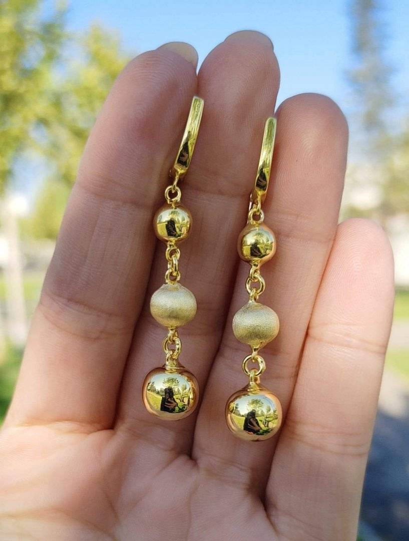 CERCEI 3 BILUTE DIN ARGINT 925 SUFLATI CU AUR 14 K