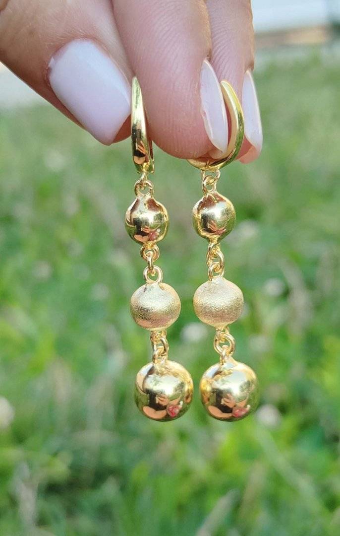 CERCEI 3 BILUTE DIN ARGINT 925 SUFLATI CU AUR 14 K