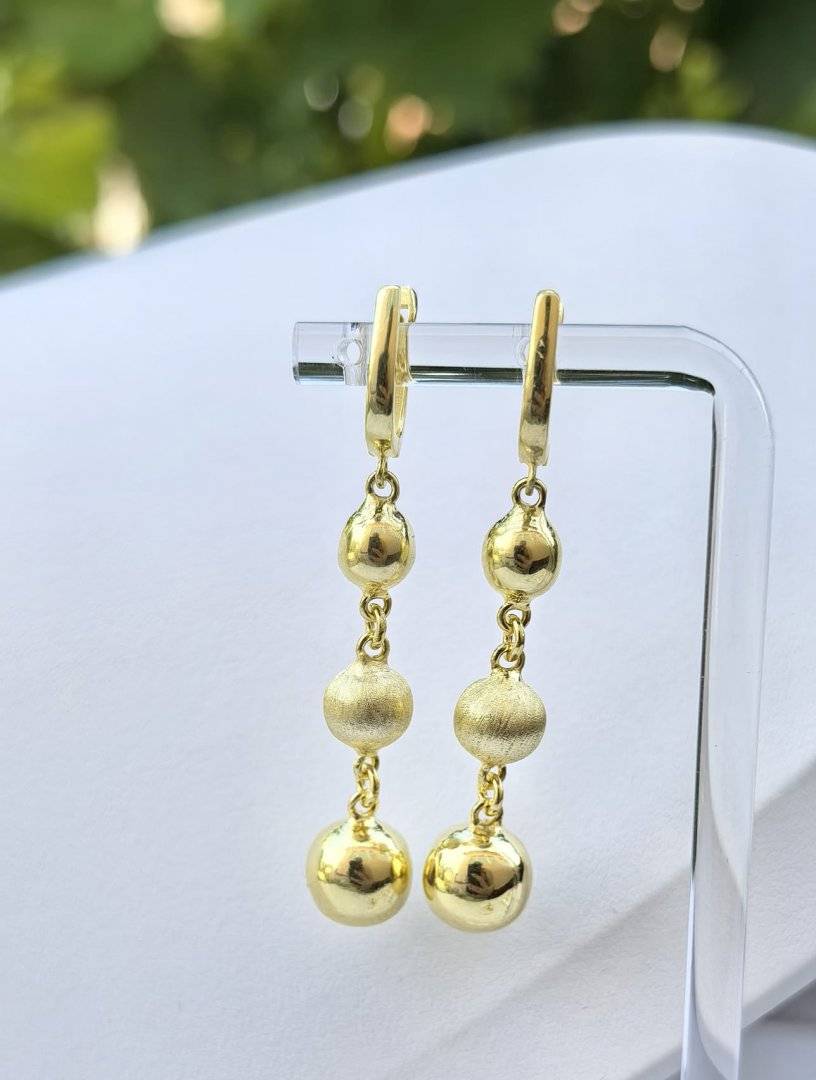 CERCEI 3 BILUTE DIN ARGINT 925 SUFLATI CU AUR 14 K