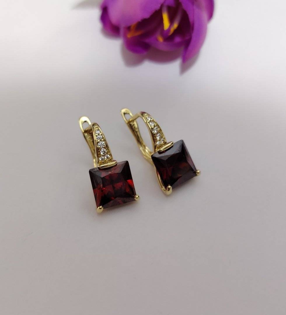 Cercei Chery placati cu aur 14 k