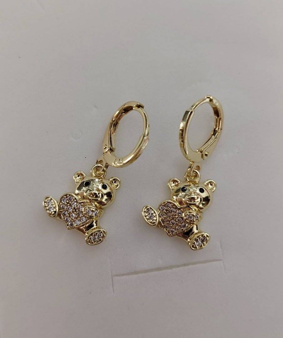 CERCEI TEDY HART PLACATI CU AUR 14K