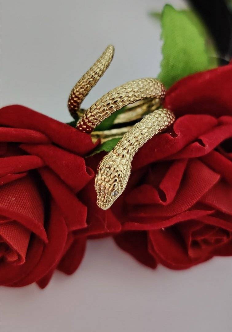 Inel sarpe placat cu aur 14 k 