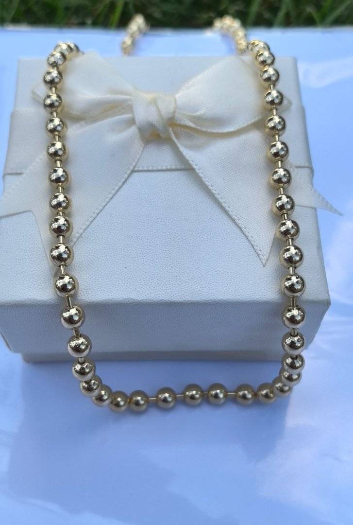 Lant BILUTE otel inoxidabil placat cu aur 14 k 50 cm 