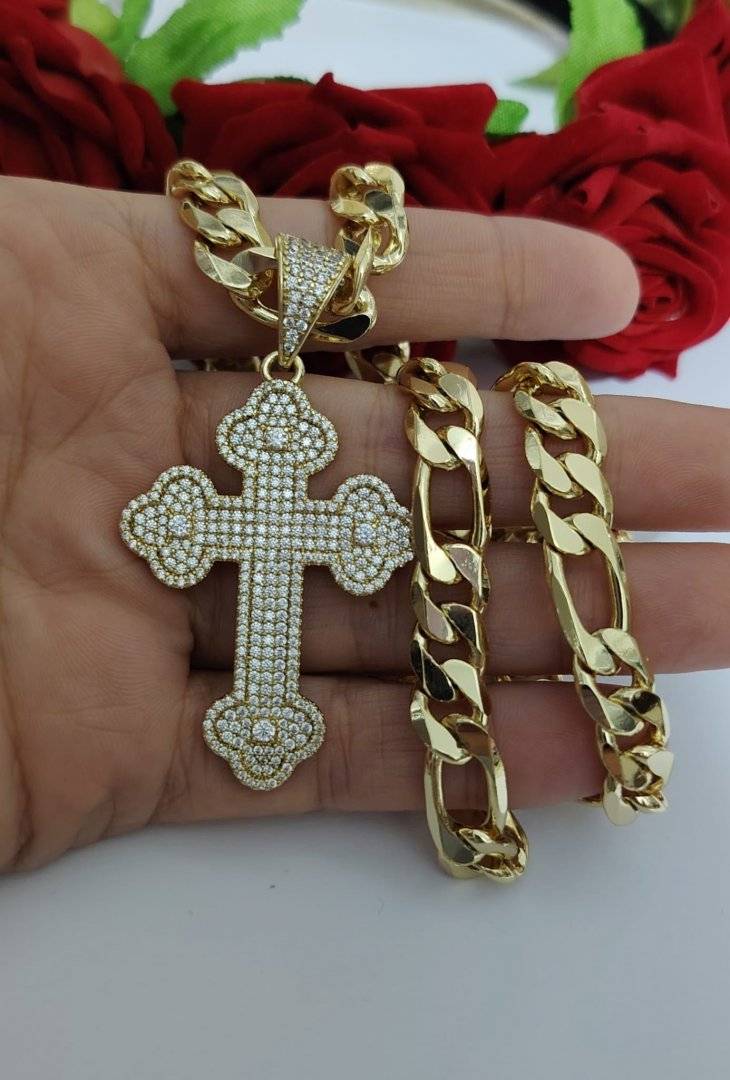 LANT CRUCE CARTY PLACAT CU AUR 14 K 