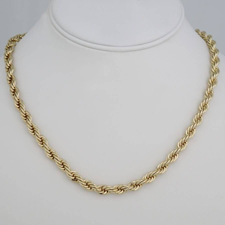 Lant FLOER rasucit din otel inoxidabil placat cu aur 14 k  .50 cm 