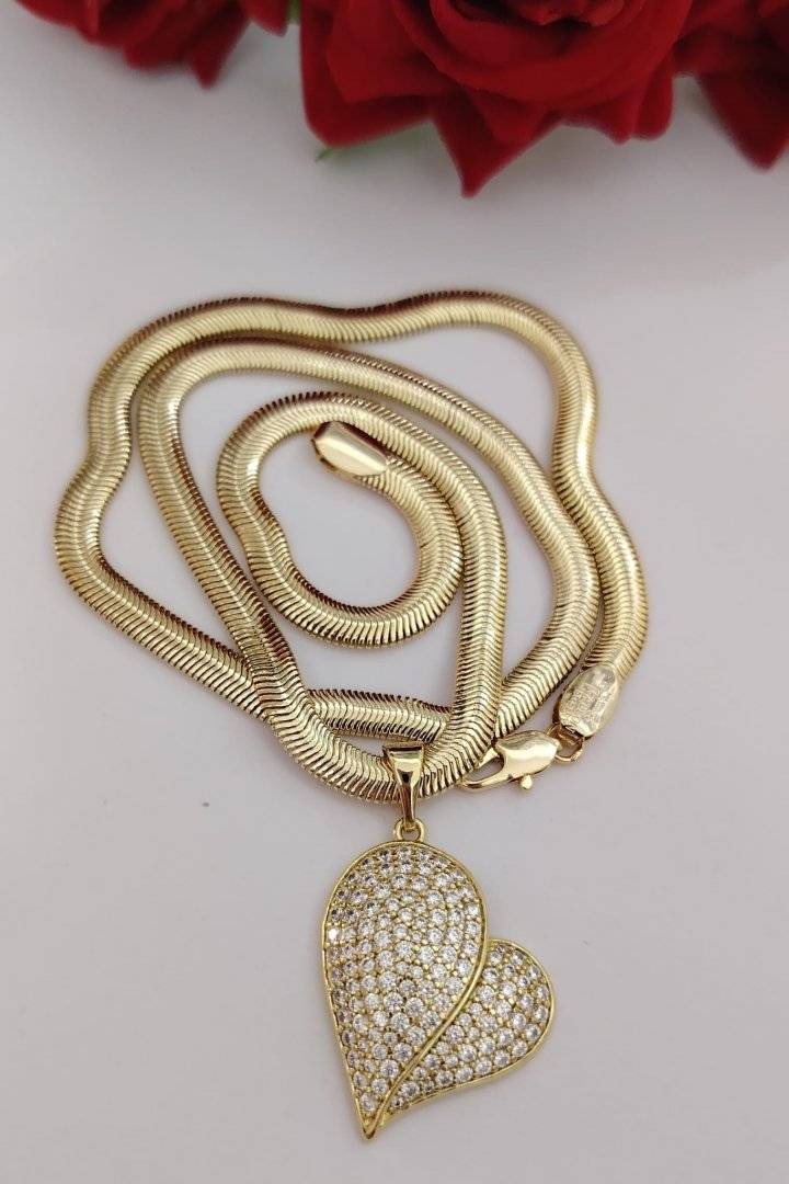 LANT SARPE BUBAL HART ,PLACAT CU AUR 14 K CRISTALE 
