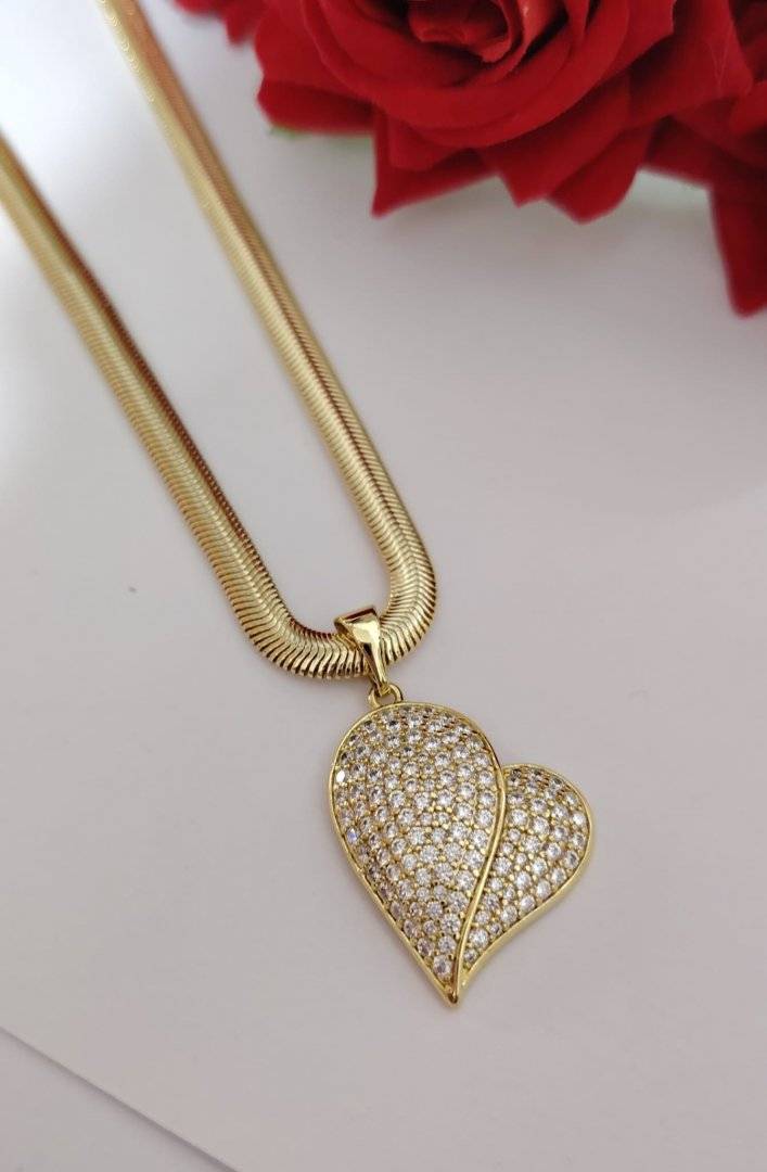 LANT SARPE BUBAL HART ,PLACAT CU AUR 14 K CRISTALE 