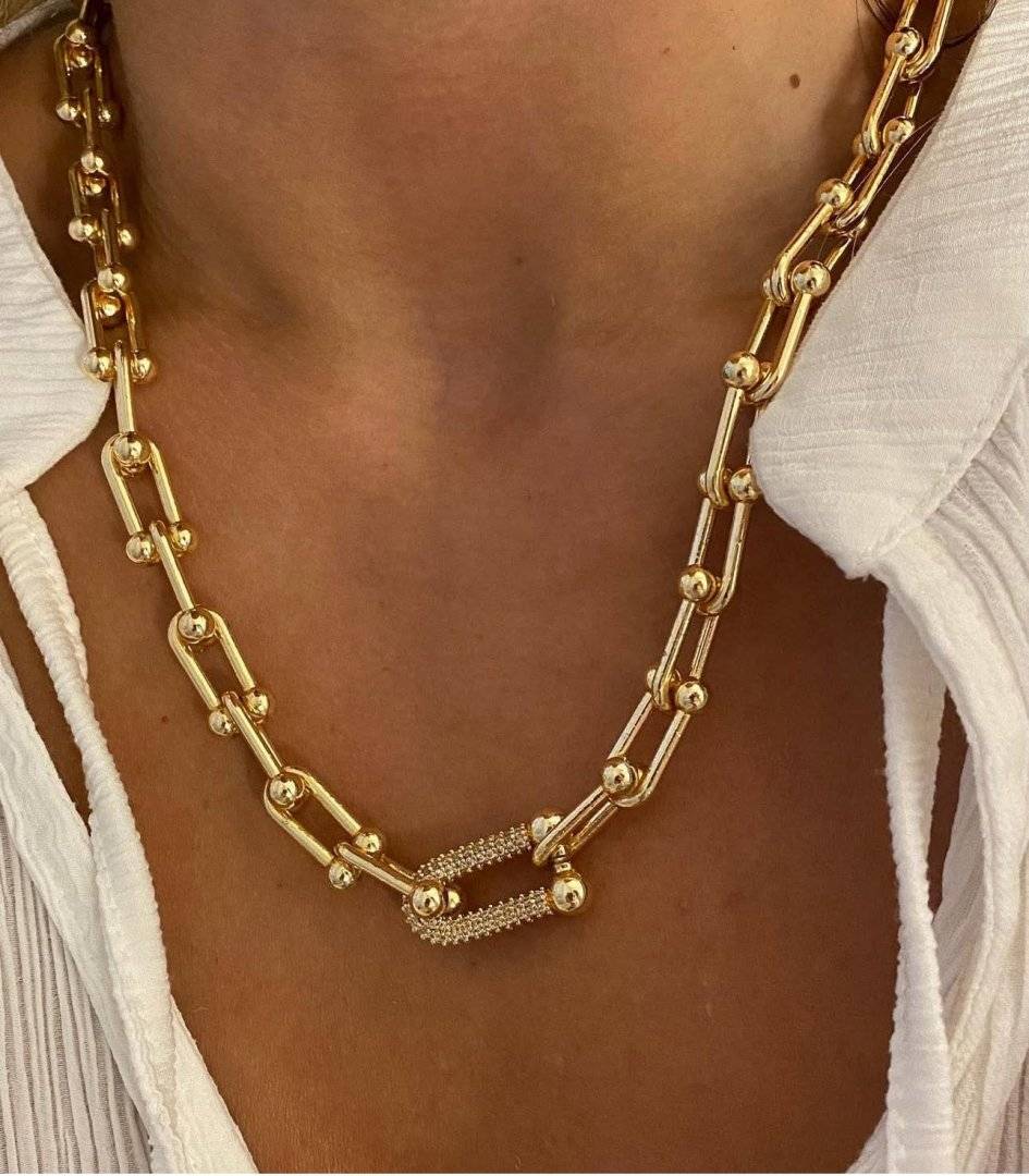 lant TRIFO de dama placat cu aur 14k 