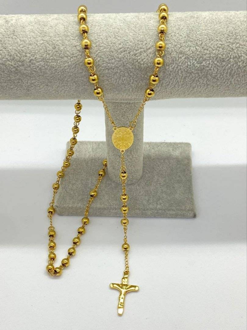 ROZARIU BARBATI DIN ARGINT 925 SUFLAT CU  AUR 14 K 