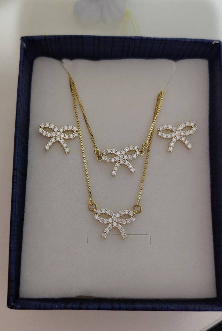 Set  FUNDITE din otel inoxidabil placat cu aur 14 k 