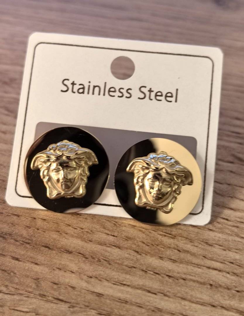Set MEDUZA  otel inoxidabil placat cu aur 14 k 