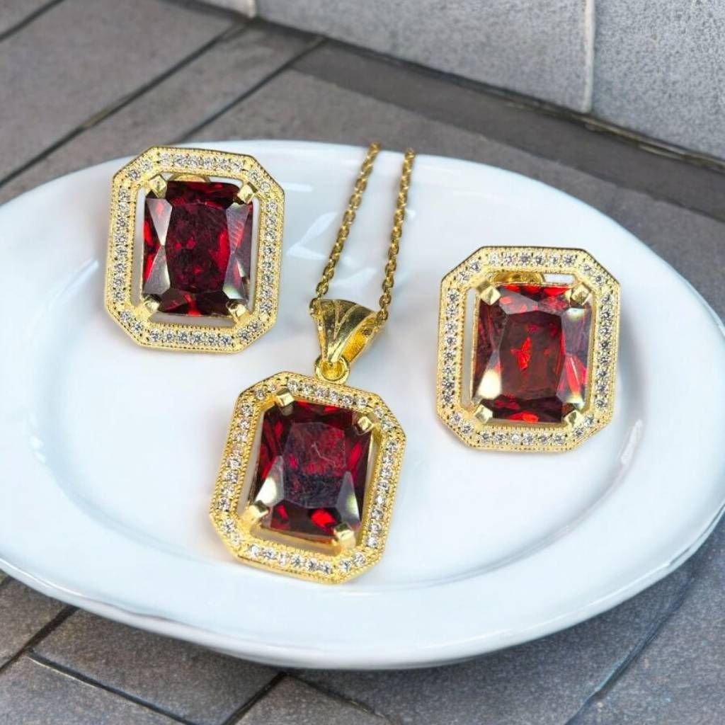 Set din Argint 925 cristale zirconia visinii