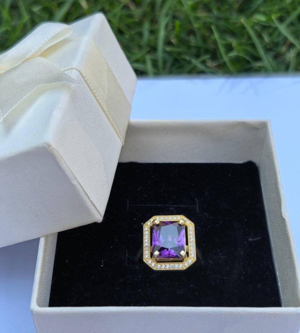 SET DIN ARGINT 925 CRISTALE ZIRCONIU MOV 