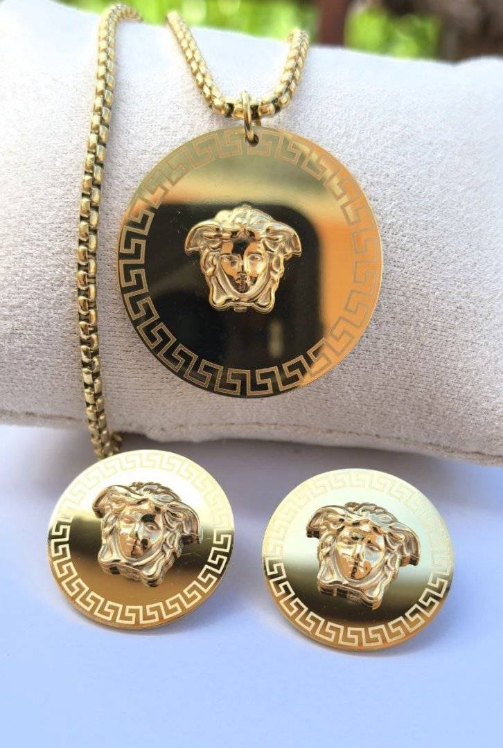 SET OTEL INOXIDABIL PLACAT CU AUR 18 K 