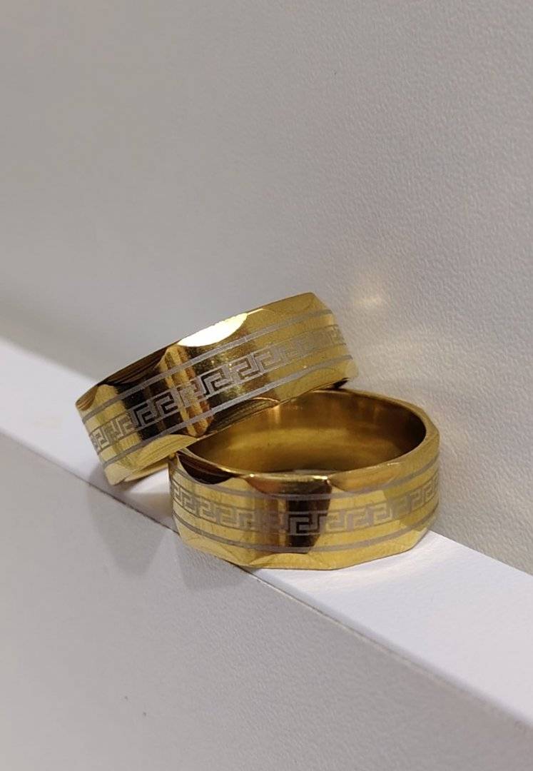 VEREGHETE CUPLU OTEL  INOXIDABIL .PLACAT CU AUR 18K