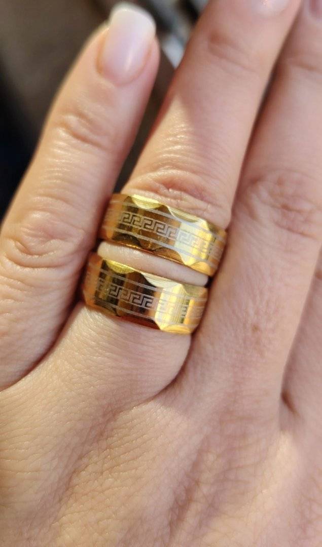 VEREGHETE CUPLU OTEL  INOXIDABIL .PLACAT CU AUR 18K