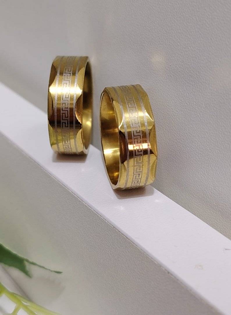 VEREGHETE CUPLU OTEL  INOXIDABIL .PLACAT CU AUR 18K