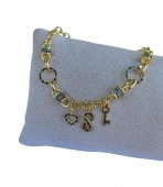 BRATARA CU CHARM MULTICOLOR ARGINT 925 SUFLAT CU AUR 14K