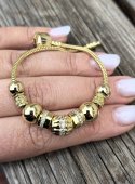 BRATARA ZELY DIN OTEL INOXIDABIL PLACATA CU AUR 14 K 