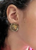 Cercei banut otel inoxidabil 1,5 cm placati cu aur 14k 