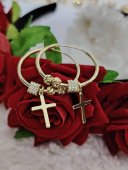 Cercei charm 02 ,placati cu aur 14 k 