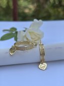 CERCEI DIN OTEL INOXIDABIL PLACATI CU AUR 14 K  MOON 