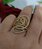 Inel curbat placat cu aur 14 k 