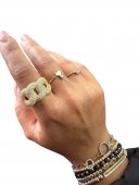 INEL DIN ARGINT 925 CUBAN  SULAT CU AUR 14 K