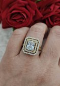 inel grady placat cu aur 14 k zironiu alb 