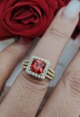 INEL LOVY ROSU PLACAT CU AUR 14K 