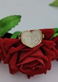 Inel trendy Hart placat cu aur 14 k 