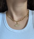 Lant dama barcuta Argint suflat cu aur 14 k