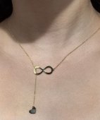 Lant Dama Infinit Argint 925  suflat cu aur 14k