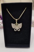 Lant fluture placat cu aur 14k 