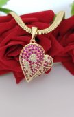 LANT HART BABAL PINK ,PLACAT CU AUR 14 K 
