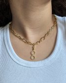 Lant infinit din Argint 925 suflat cu aur 14 k 