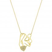 LANT mama si bebe ,Argint 925 suflat cu aur 14 k 