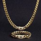 Lant Monaco placat cu aur 14 k, 1 cm  