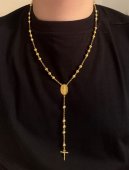 ROZARIU BARBATI DIN ARGINT 925 SUFLAT CU  AUR 14 K 