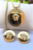 Set MEDUZA otel inoxidabil cu model placate cu aur 18 k 