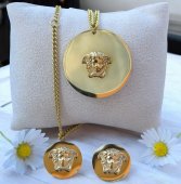 Set MEDUZA  otel inoxidabil placat cu aur 14 k 