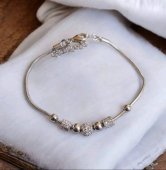 Brățară din Argint 925 biluțe rodiata reglabila