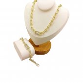 SET TRIFO DIN OTEL INOXIDABIL PLACAT CU AUR 14 K 