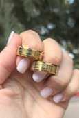 VEREGHETE CUPLU OTEL  INOXIDABIL .PLACAT CU AUR 18K